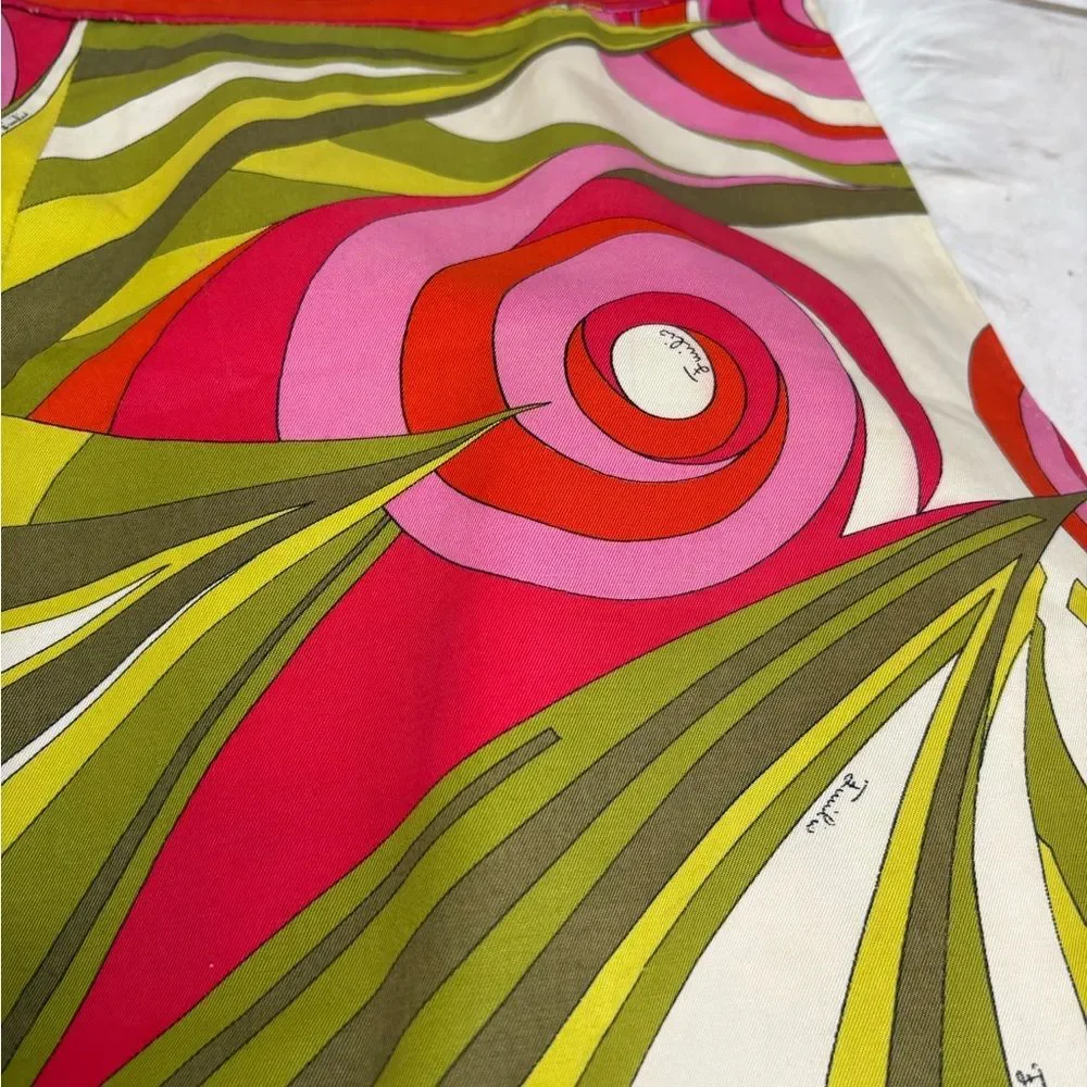 Emilio Pucci Vintage 60’s Saks Fifth Avenue Vibrant Abstract Pencil Skirt 8 RARE